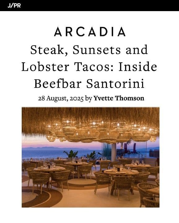 "Steak, Sunsets and Lobster Tacos: Inside Beefbar Santorini"