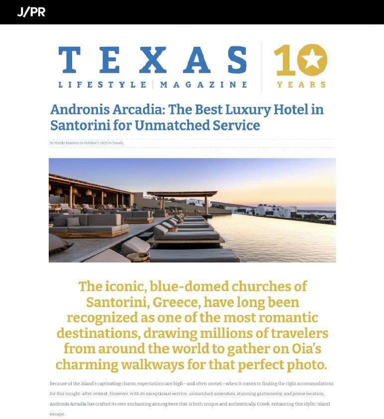 Andronis Arcadia: The Best Luxury Hotel in Santorini for Unmatched Service