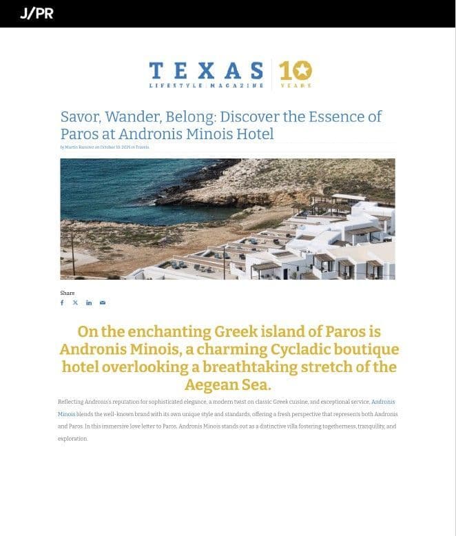 Discover The Essence Of Paros at Andronis Minois 