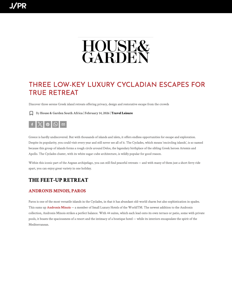 THREE LOW-KEY LUXURY CYCLADIAN ESCAPES FOR TRUE RETREAT