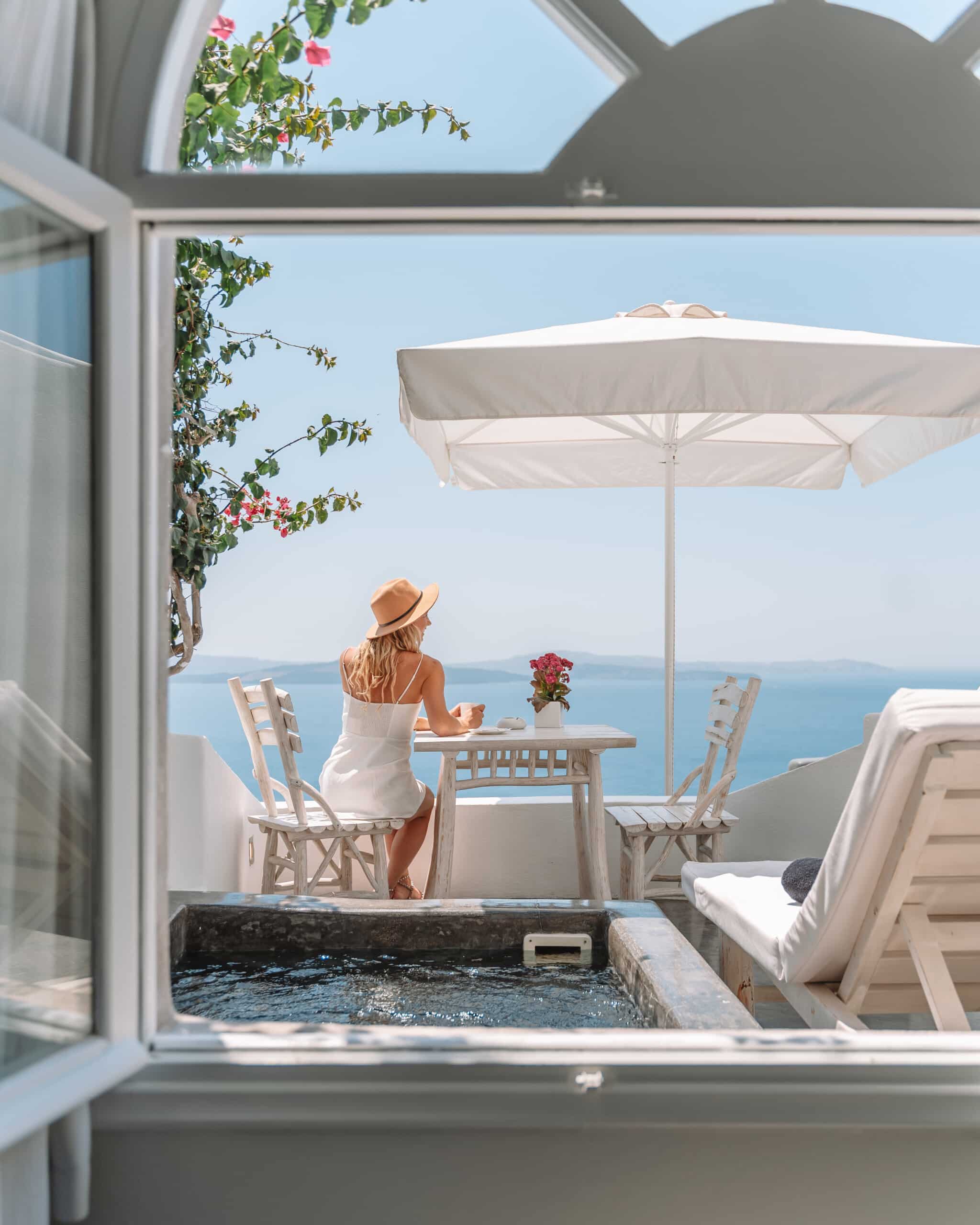 Window view from Classic Luxury Suite in Santorini - Andronis Boutique Hotel, Oia