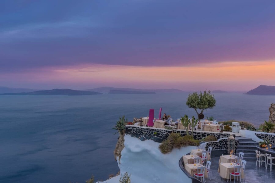 Dining at one of the best restaurant in Oia Santorini