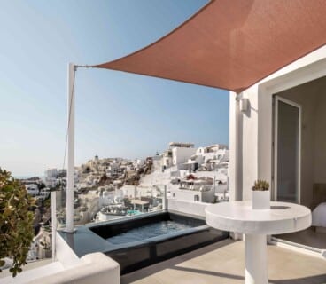 Balcony view from Exclusive Suite with Infinity Jacuzzi in Alta Mare by Andronis Hotel, Santorini