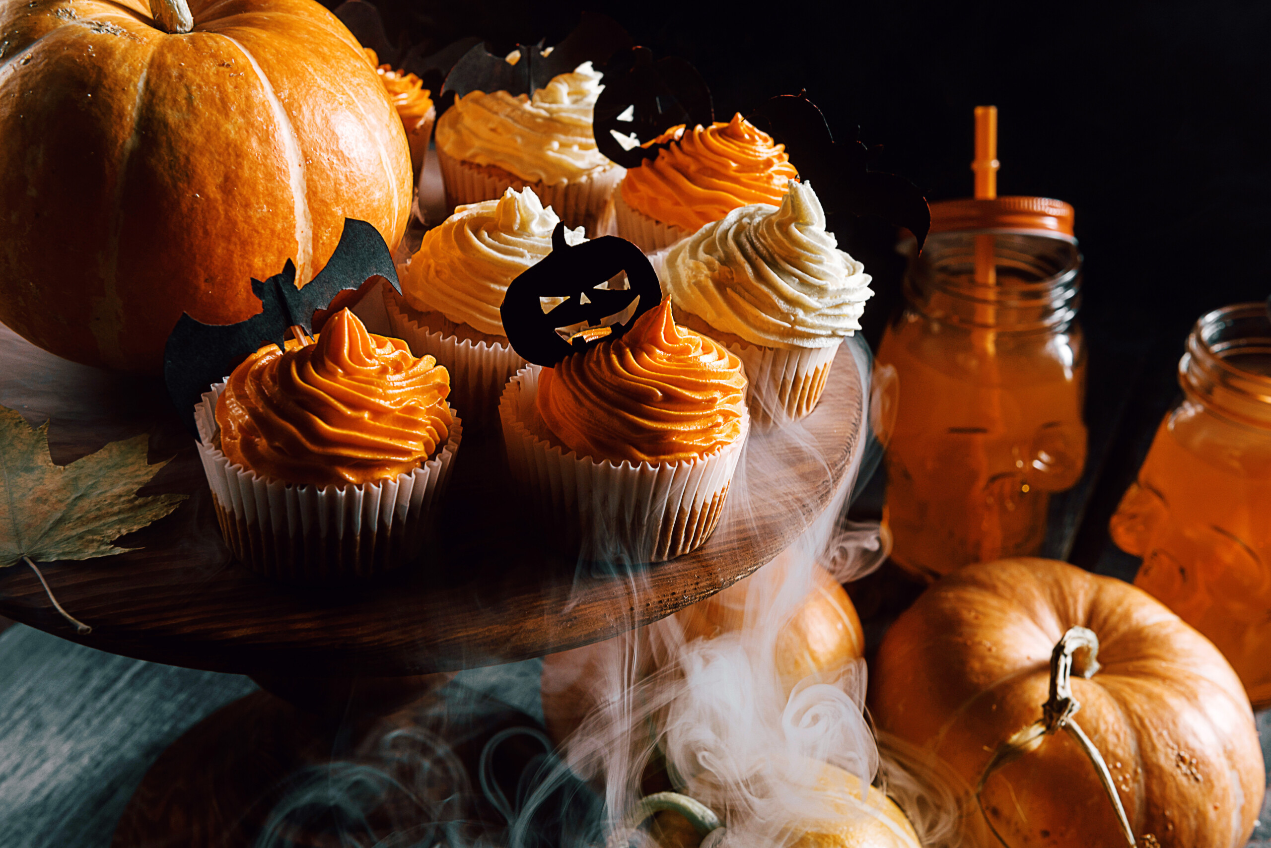 Halloween muffins and drinks