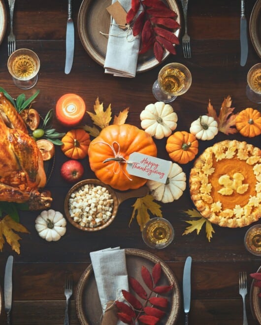 Thanksgiving dinner table