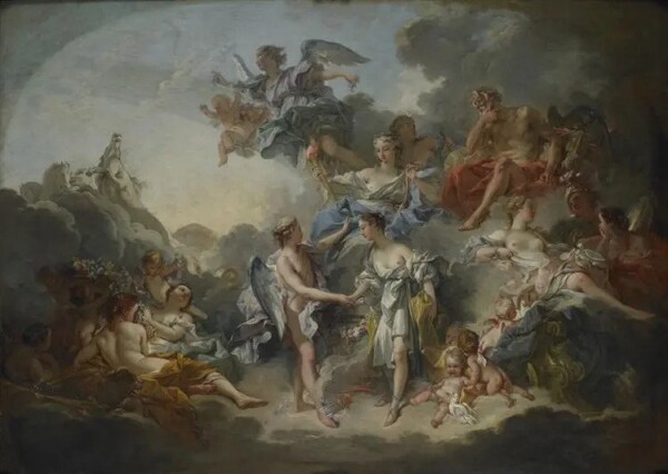 Painting based on the myth of Eros and Psyche, depicting the couple's marriage.